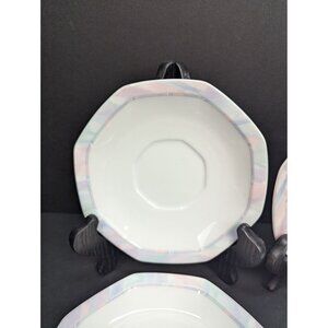 Savoir Vivre Celina Y0010 Fine China 6" Polygon Saucer Replacement Set of 4